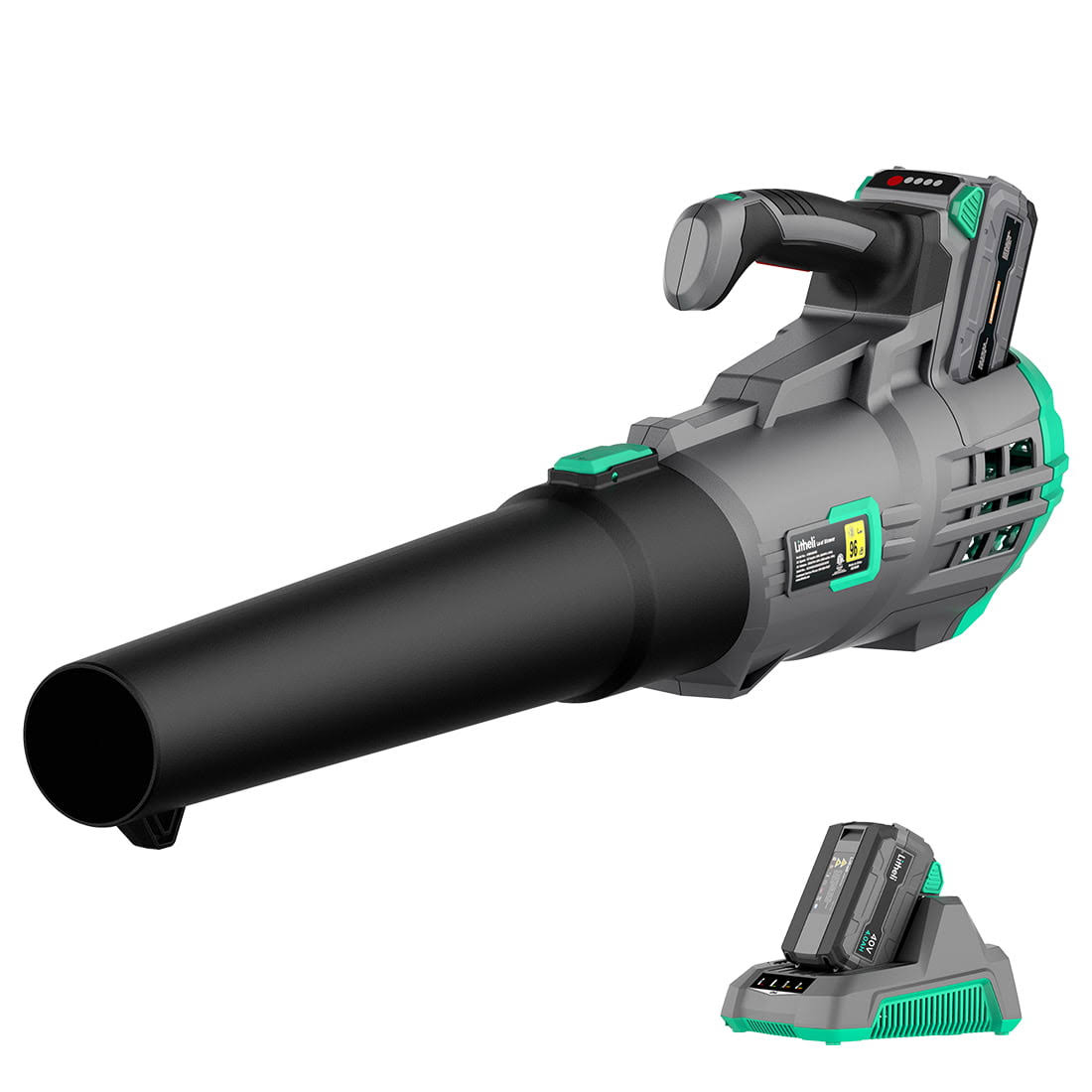40V Cordless Leaf Blower with Variable Speed Control Max 85MPH 350CFM Axial Blower with 2.0Ah Battery   Charger