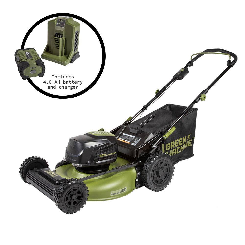 GMPM6200 62V Cordless 3-in-1 High Wheel Push Walk Behind Mower, Brushless 22 In. Cutting Width with 4Ah Battery and Rapid Charger