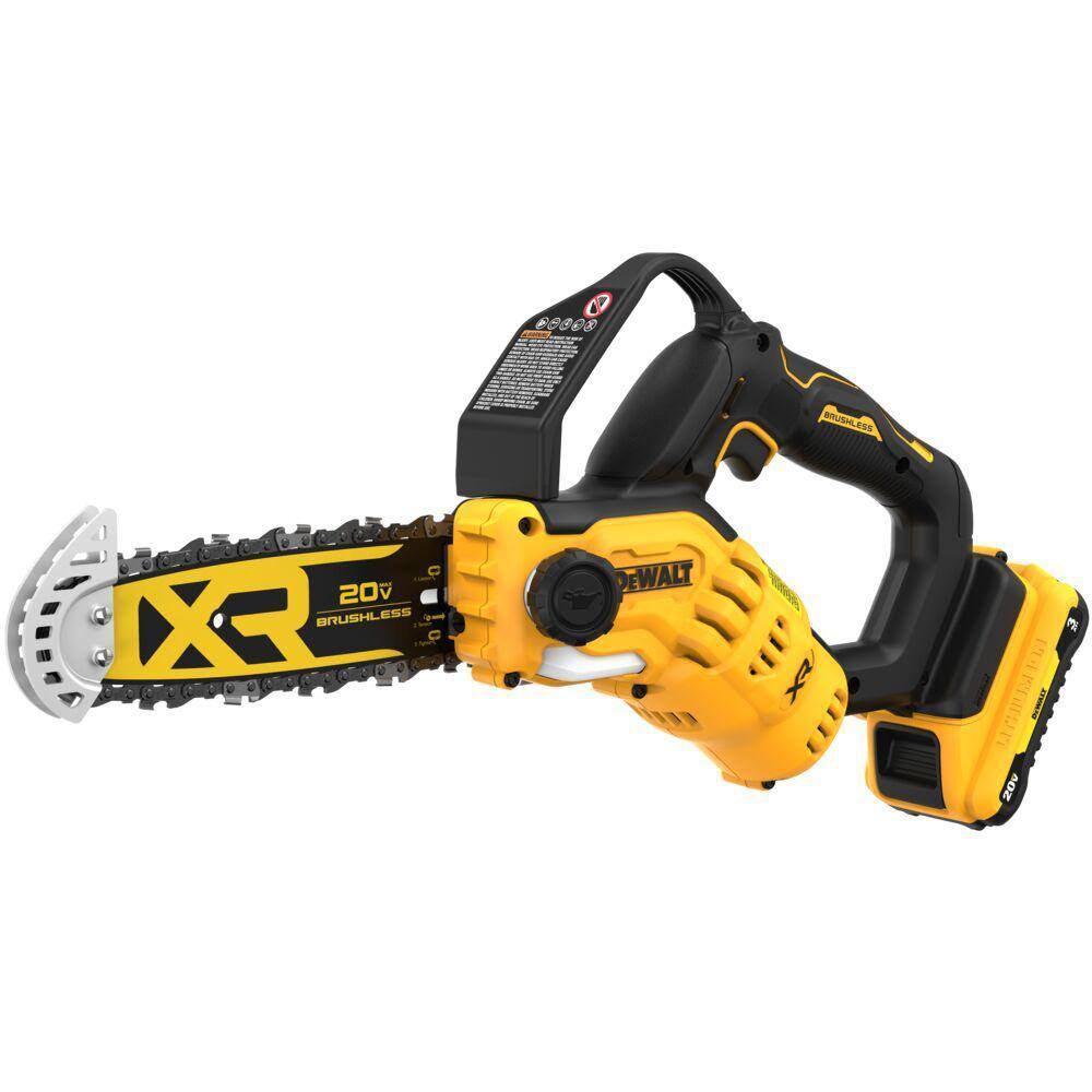 DCCS623L1 8 in. 20-Volt Lithium-Ion Pruning Electric Battery Chainsaw Kit with 3Ah Battery and Charger