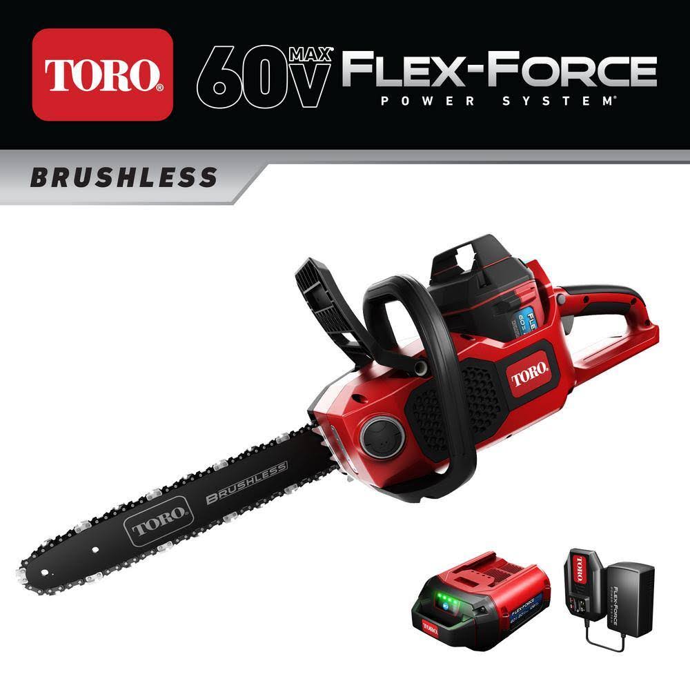 51851 60-Volt Max Lithium-Ion Brushless Battery 16 in. Chainsaw   2.0 Ah Battery and Charger Included