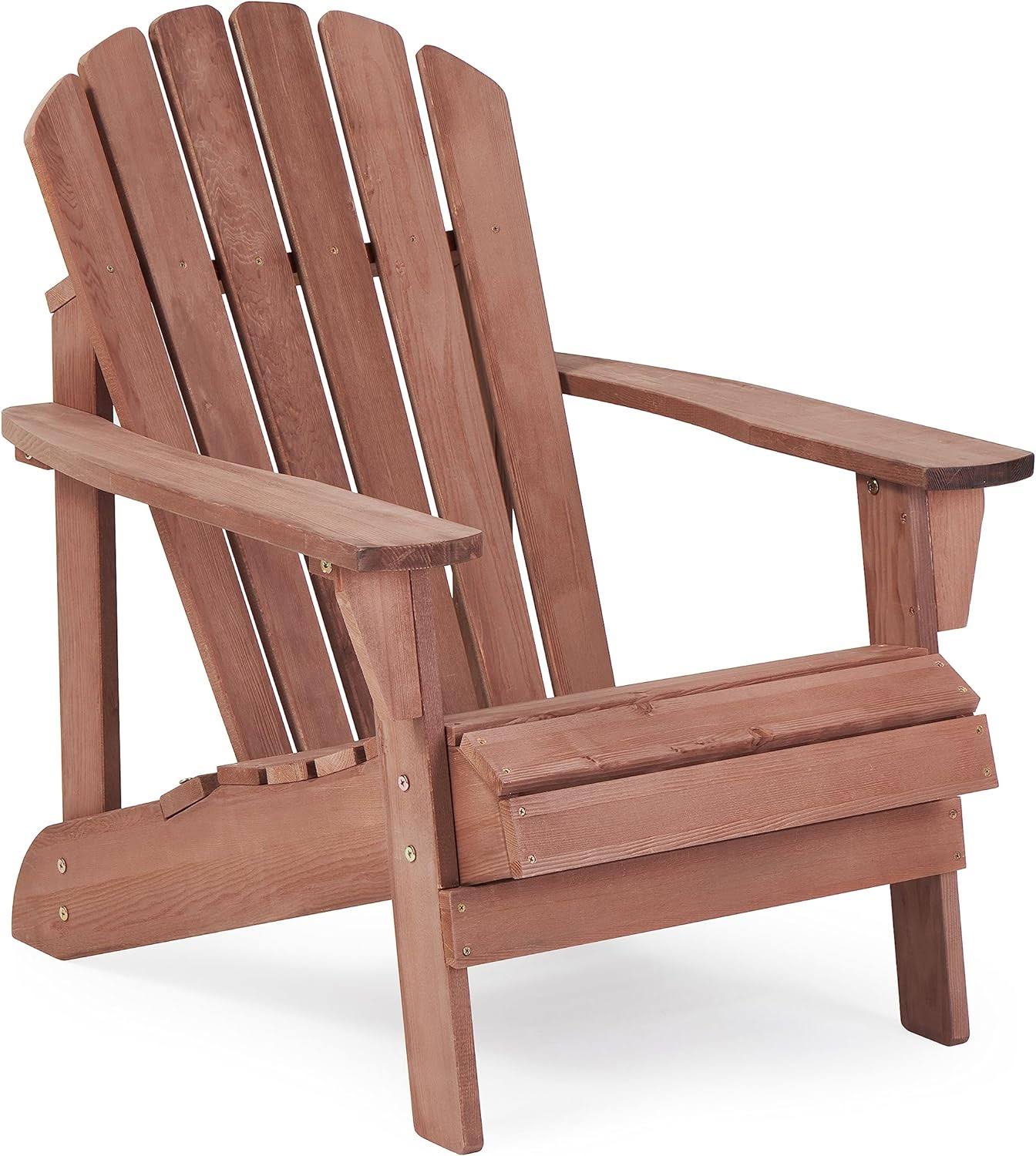 SoliWood Kingsize Wooden Adirondack Chair, Half Pre-Assembled Wood Patio Lounge Chair for Outdoor Garden Backyard Porch Pool Deck Firepit