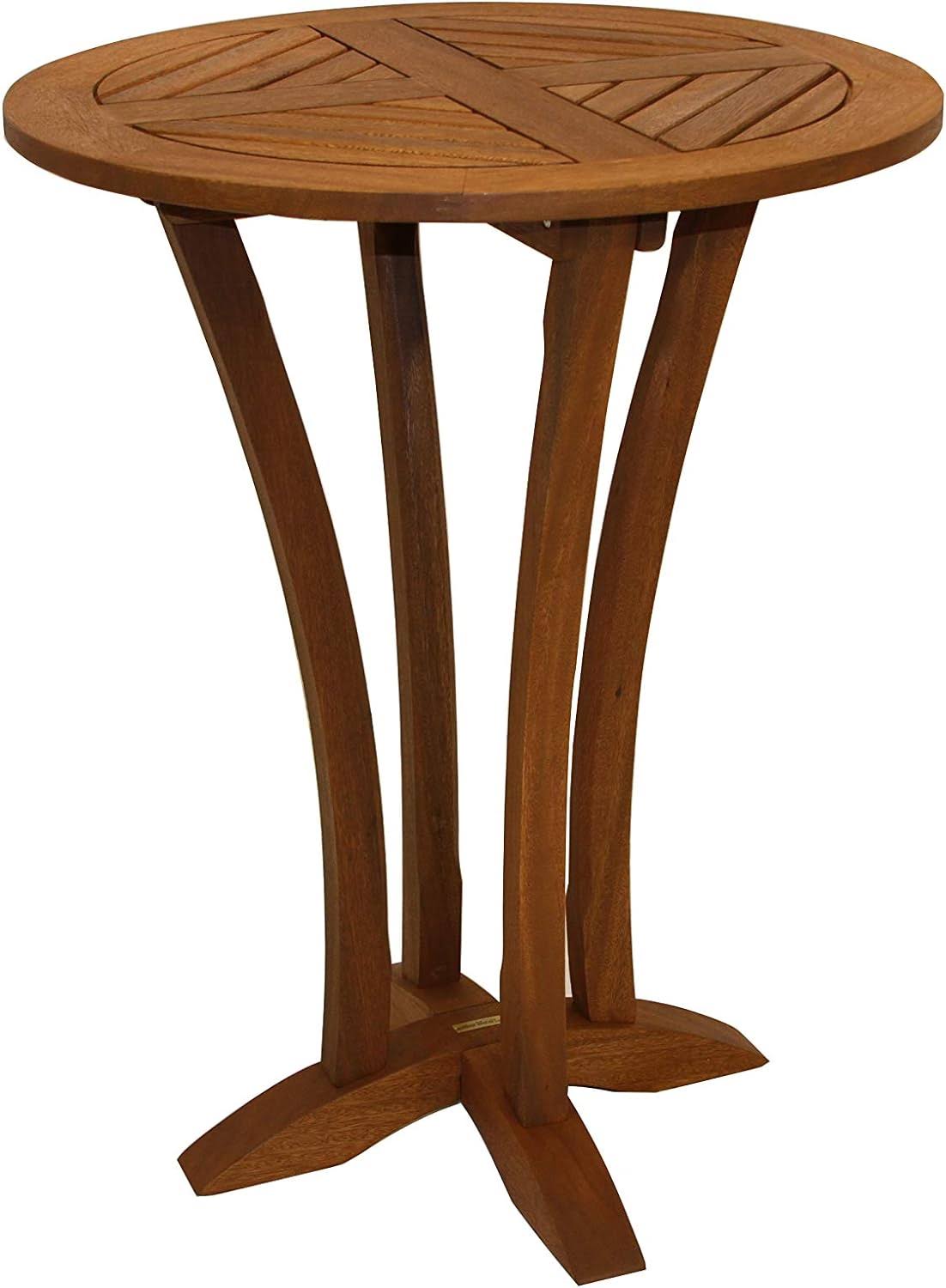 Outdoor Interiors Eucalyptus 30-Inch Diameter Round Bar Table