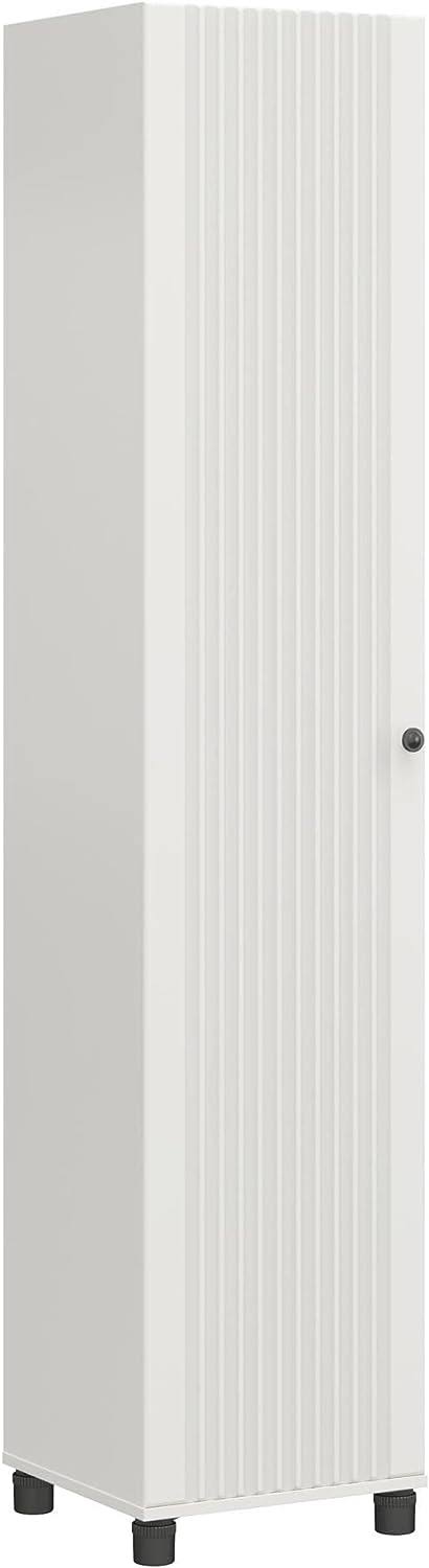 SystemBuild Evolution Kendall 16  Wide 1 Door Storage Cabinet, Fluted White