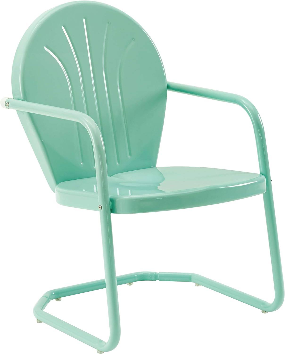 Furniture CO1001A-AQ Griffith Retro Metal Outdoor Chair, Aqua