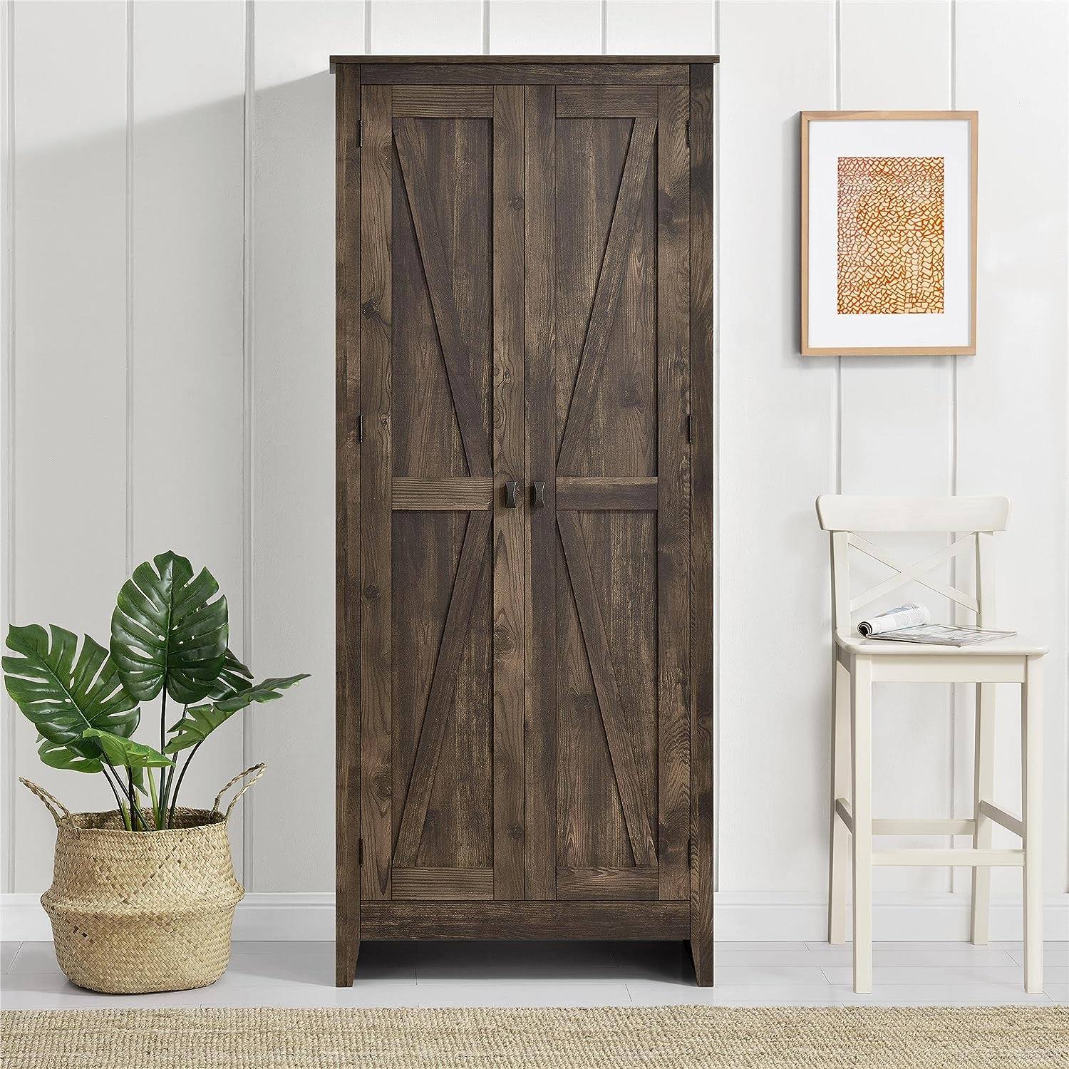 SystemBuild Evolution Farmington Wide Storage Cabinet, 31.5 , Rustic