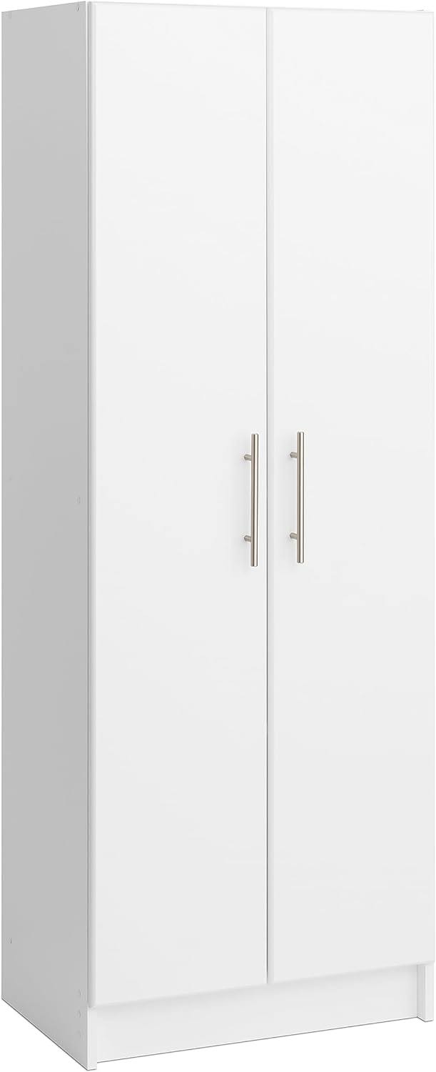 Elite Deep Storage Cabinet with Fixed and Adjustable Shelves,and More, 24  W x 65  H x 16  D, White