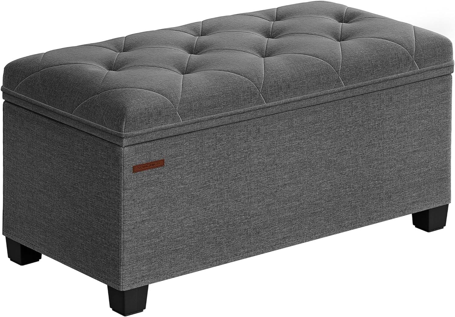 Storage Ottoman Bench, Bench with Storage, for Entryway, Bedroom, Living Room, Dark Gray ULSF068G01