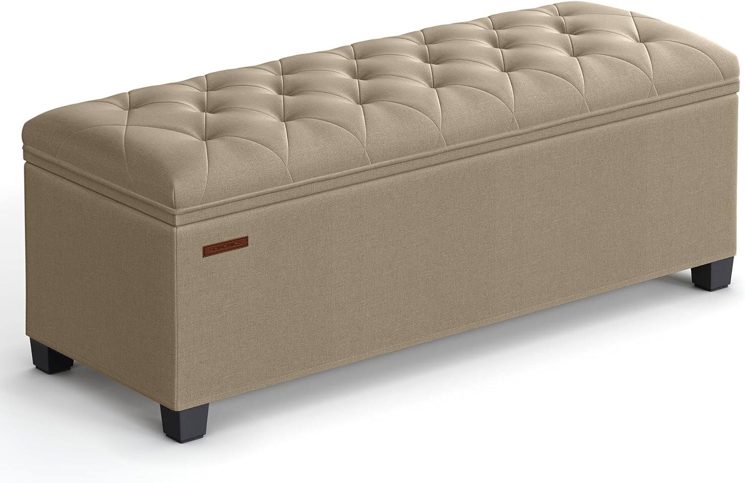 Storage Ottoman Bench, Bench with Storage, for Entryway, Bedroom, Living Room, Light Taupe ULSF088R01
