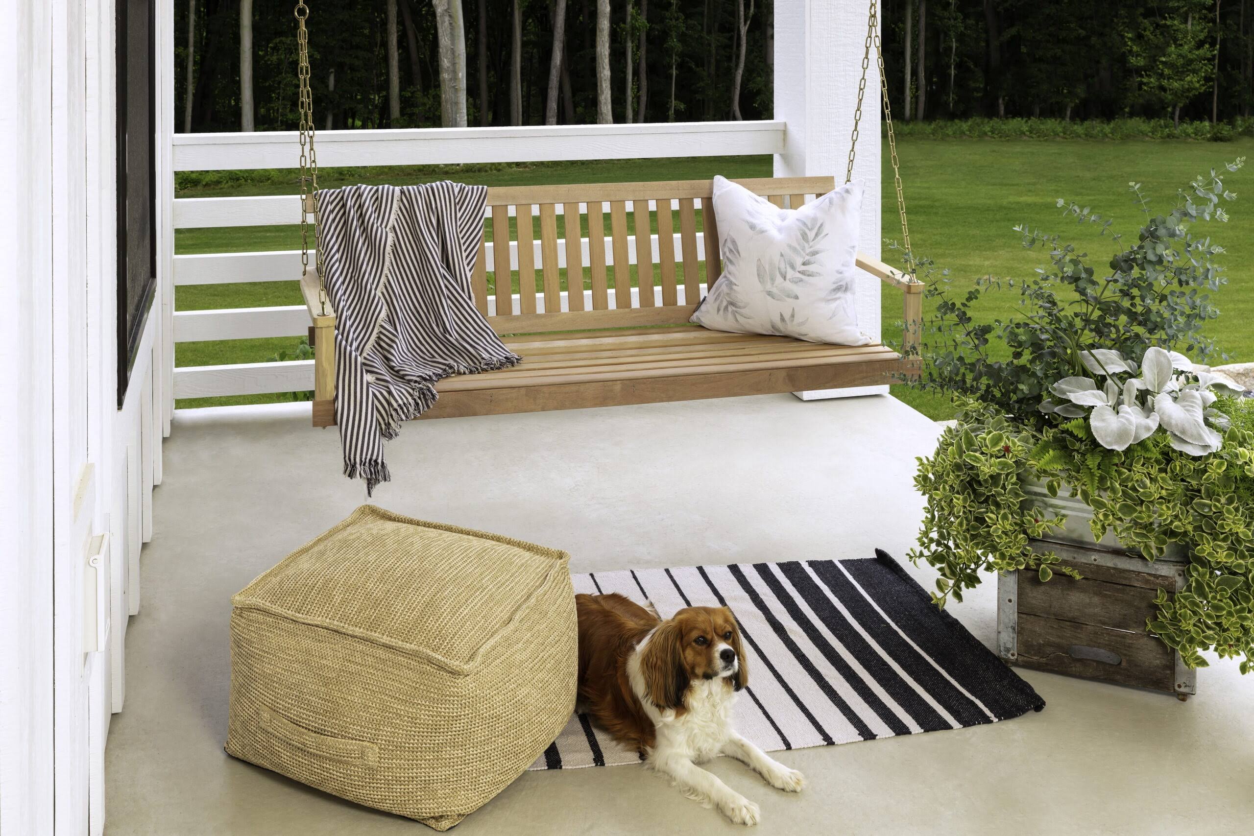 Jack-Post Jennings 2 Person Hardwood Porch Swing with Chains Unstained