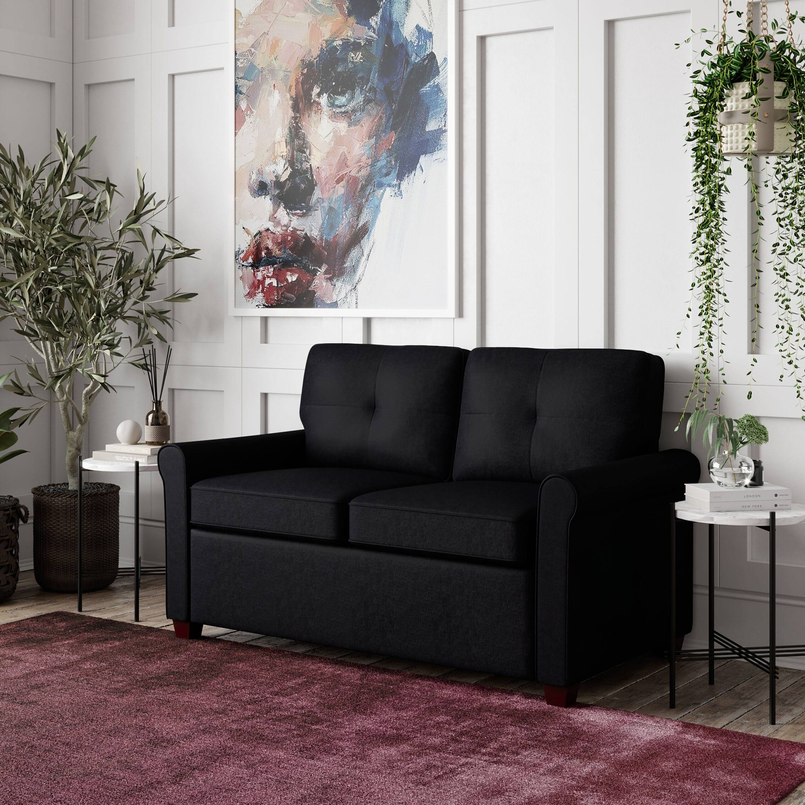 Solutions Anton Loveseat with Power, Black Fabric