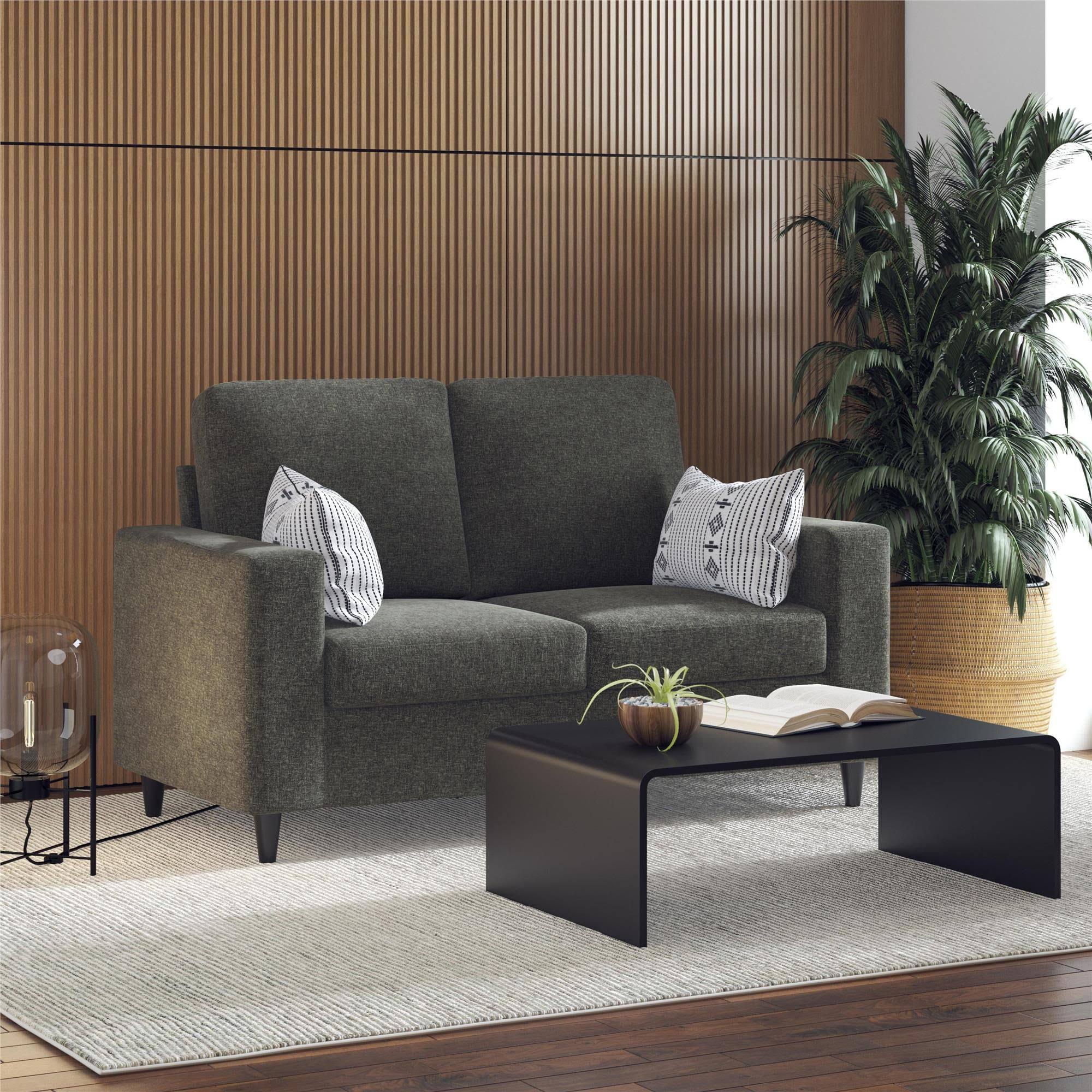 Cooper Loveseat 2 Seater Sofa, Gray Linen