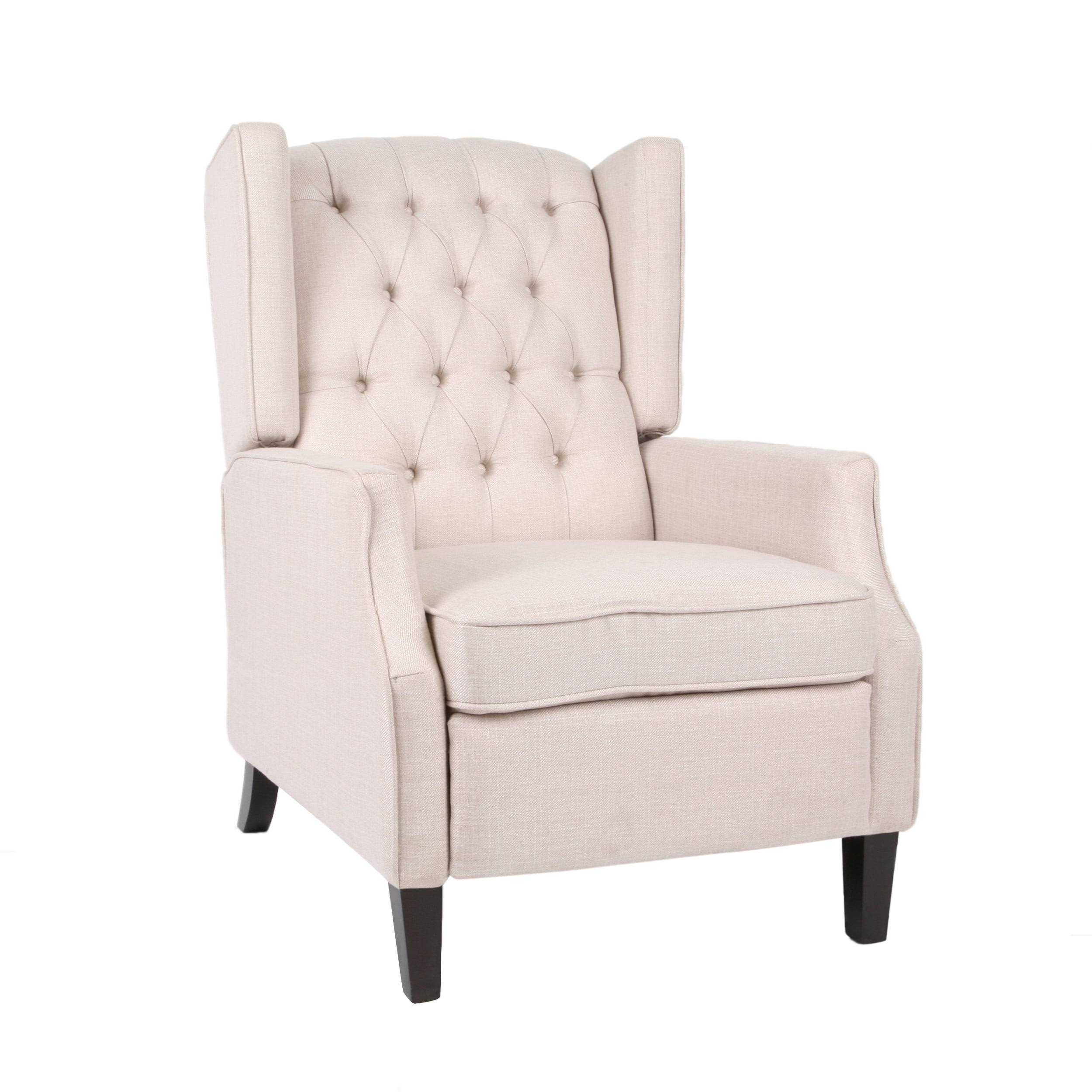 Zakyiah Standard Fabric Wingback Recliner, Beige