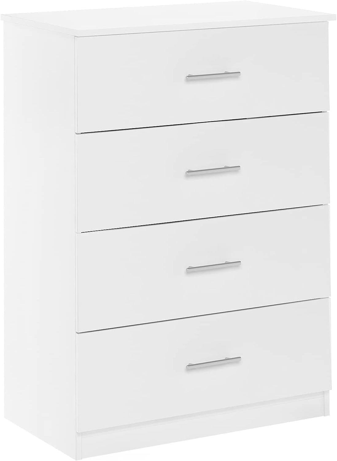 Tidur Simple Design Dresser, 4-Tier Handle, Solid White