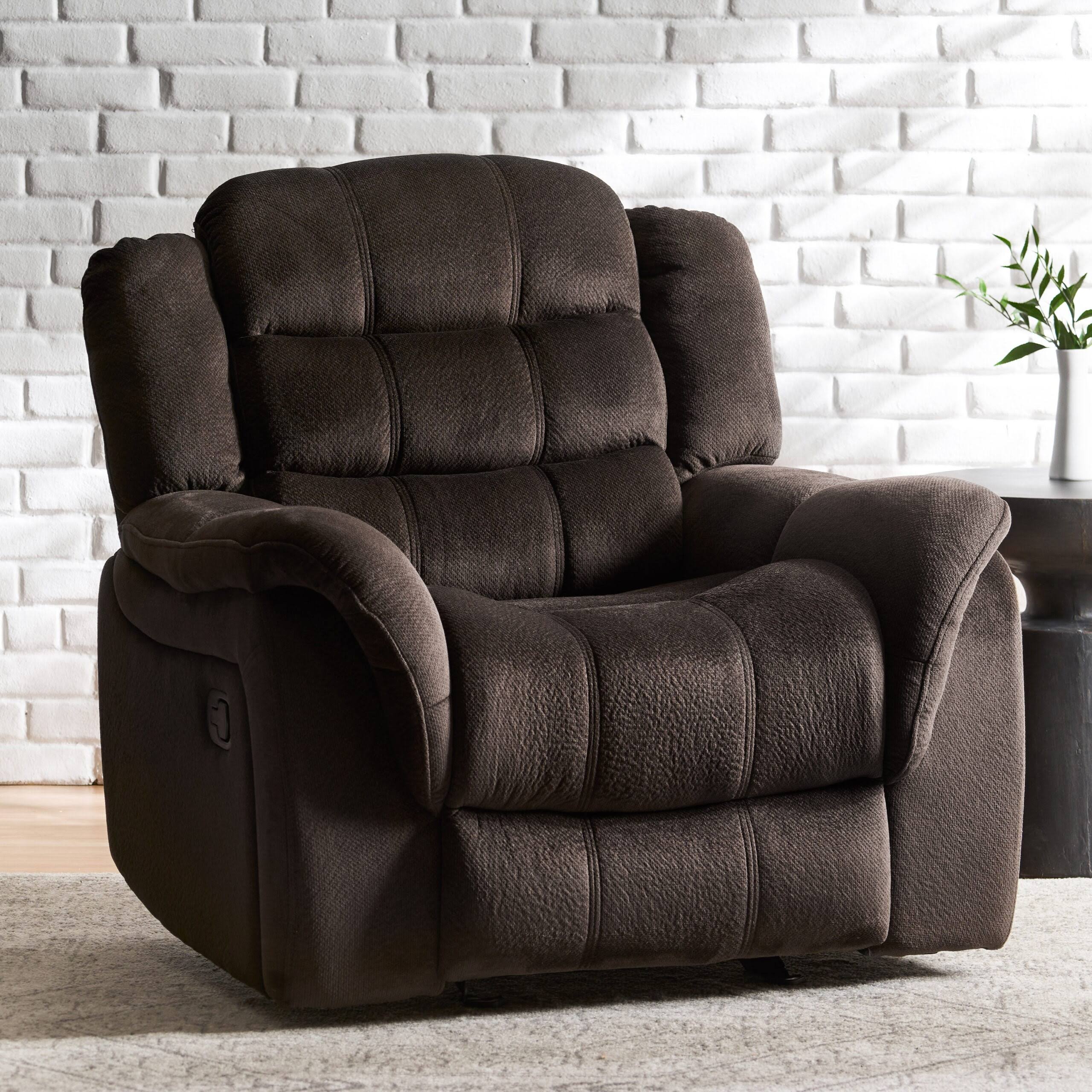 Sandra Standard Polyester Power Tufted Recliner, Brown