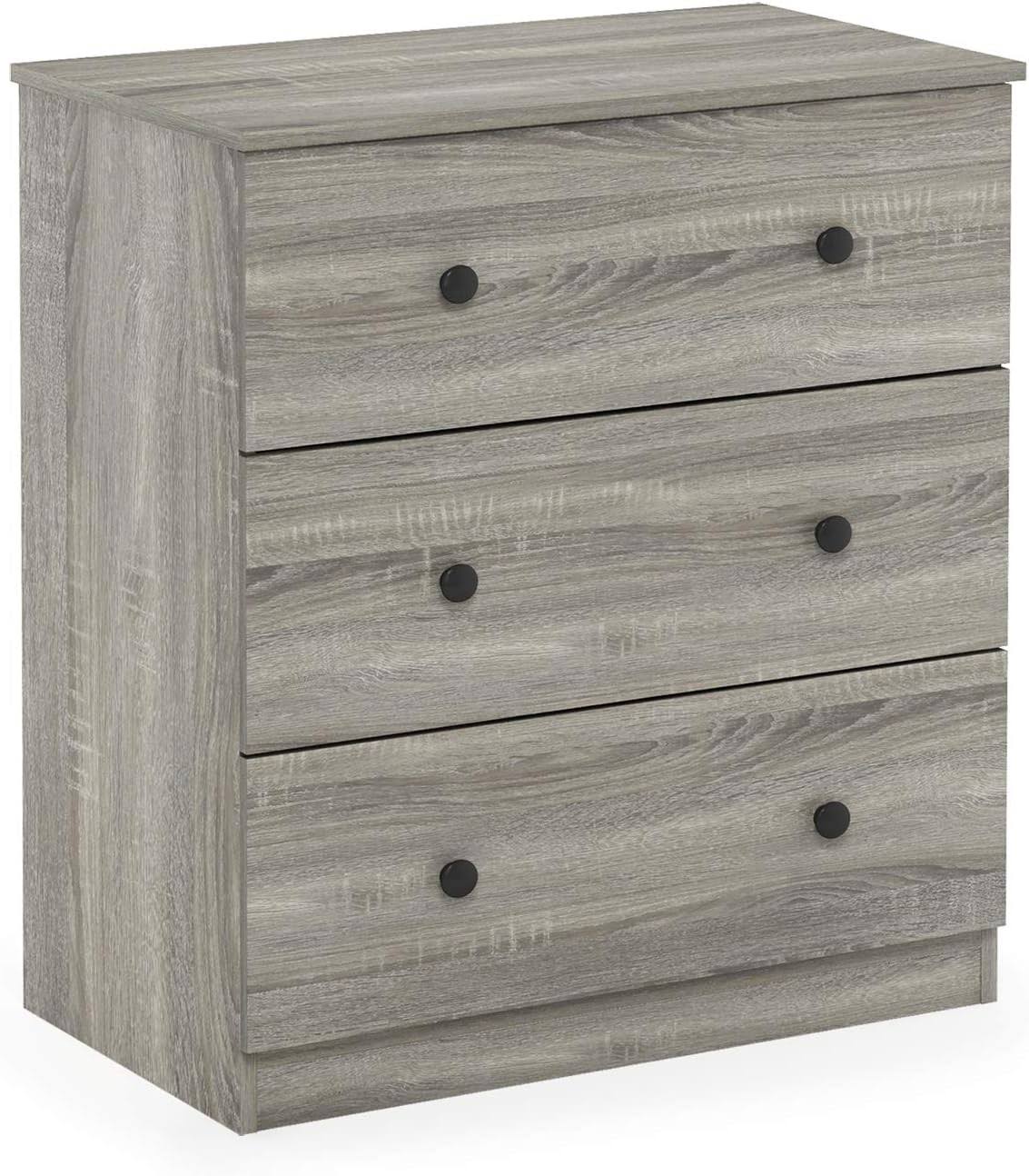 Tidur Simple Design Dresser, 3-Tier Knob, French Oak Grey