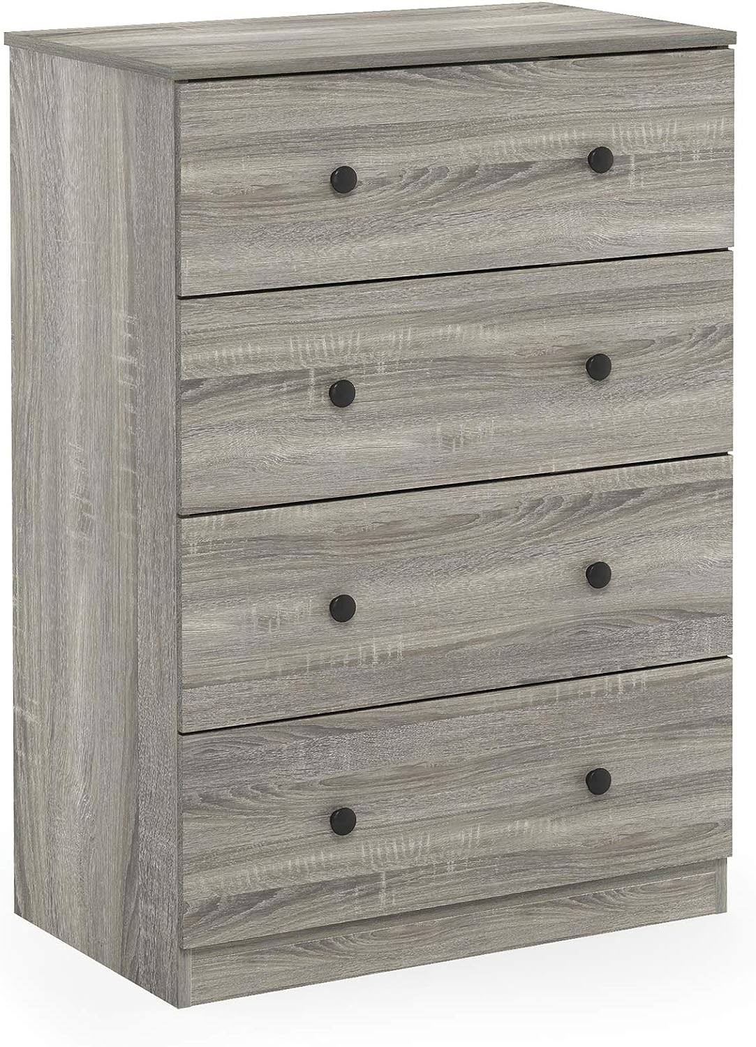 Tidur Simple Design Dresser, 4-Tier Knob, French Oak Grey