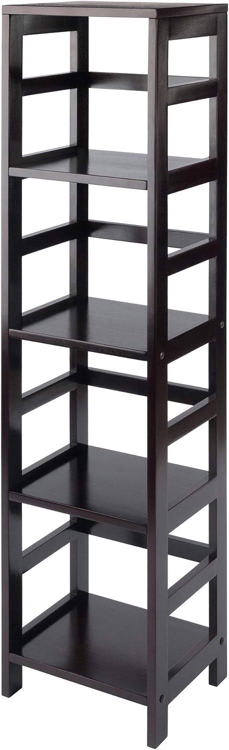 Wood Leo Model Name Shelving, Small, Espresso