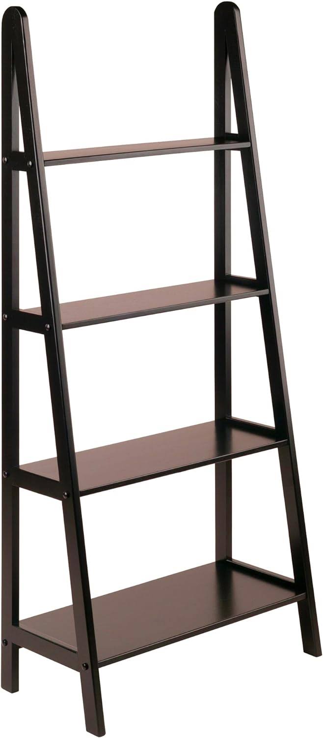 Wood 4-Tier A-Frame Shelf, Dark Espresso