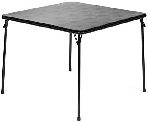 XL Series Square Folding Card Table (38 )   Easy-to-Use Collapsible Legs for Portability and Storage   Vinyl Upholstery for Convenient Cleaning   Steel Construction, Wheelchair Accessible (Black)