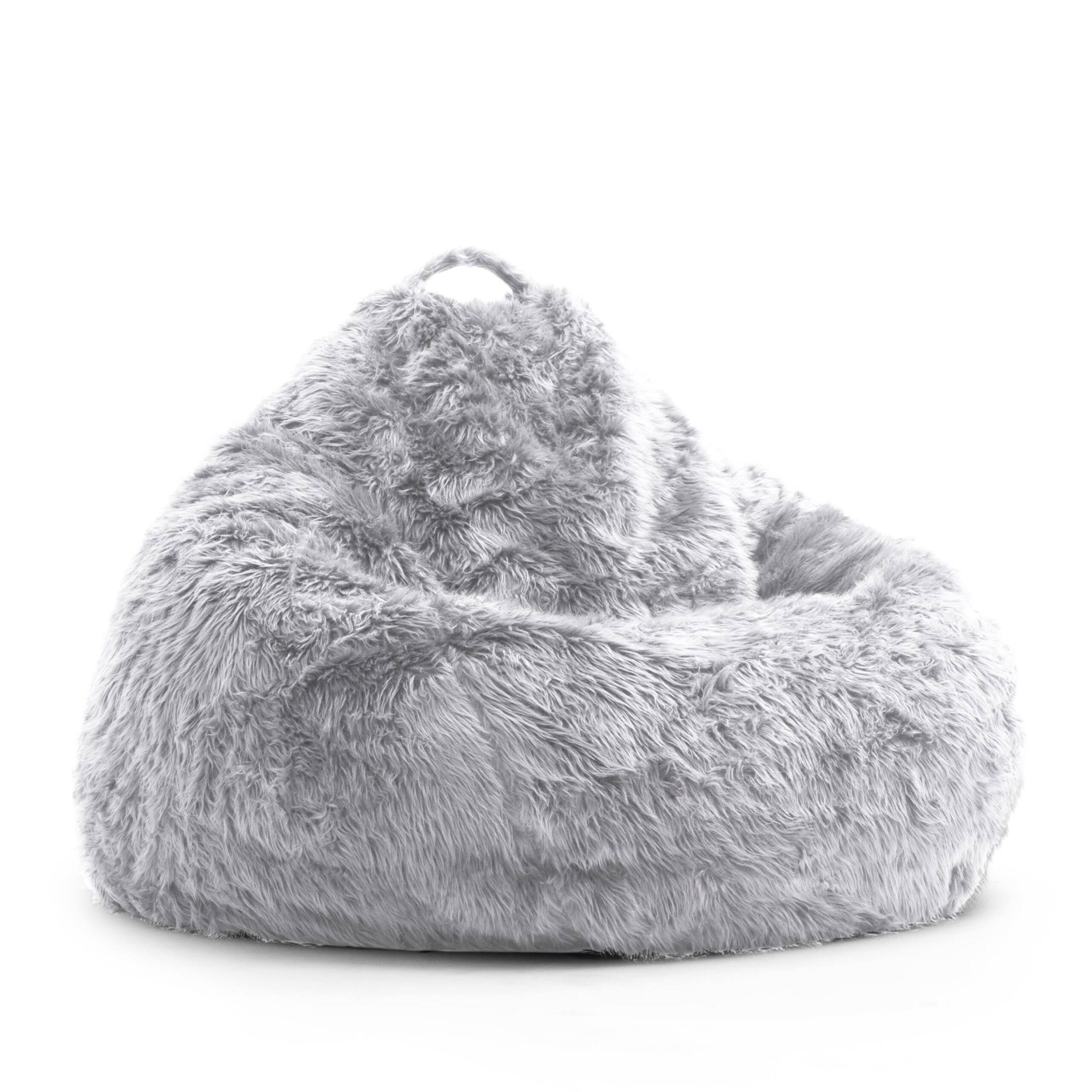 Teardrop Gray Shag Fur