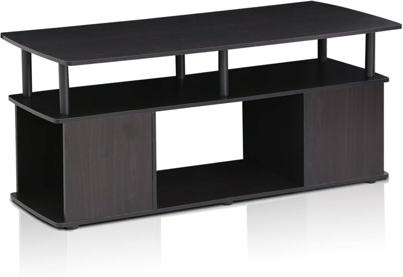 JAYA Utility Design Coffee Table / TV Stand for TV up to 55 Inch with Open Storage, Blackwood