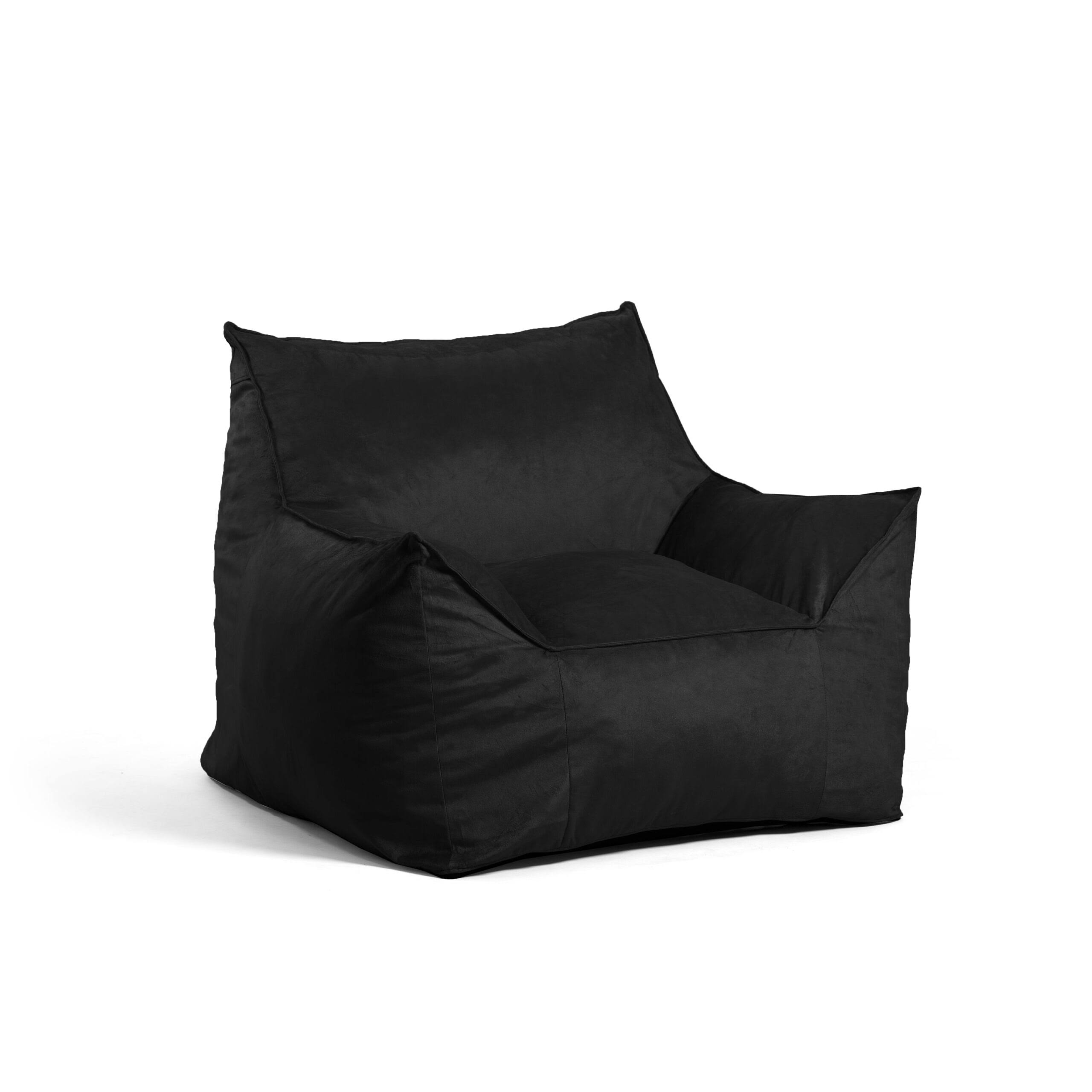 Imperial Lounger Bean Bag Chair, Plush 4ft, Black