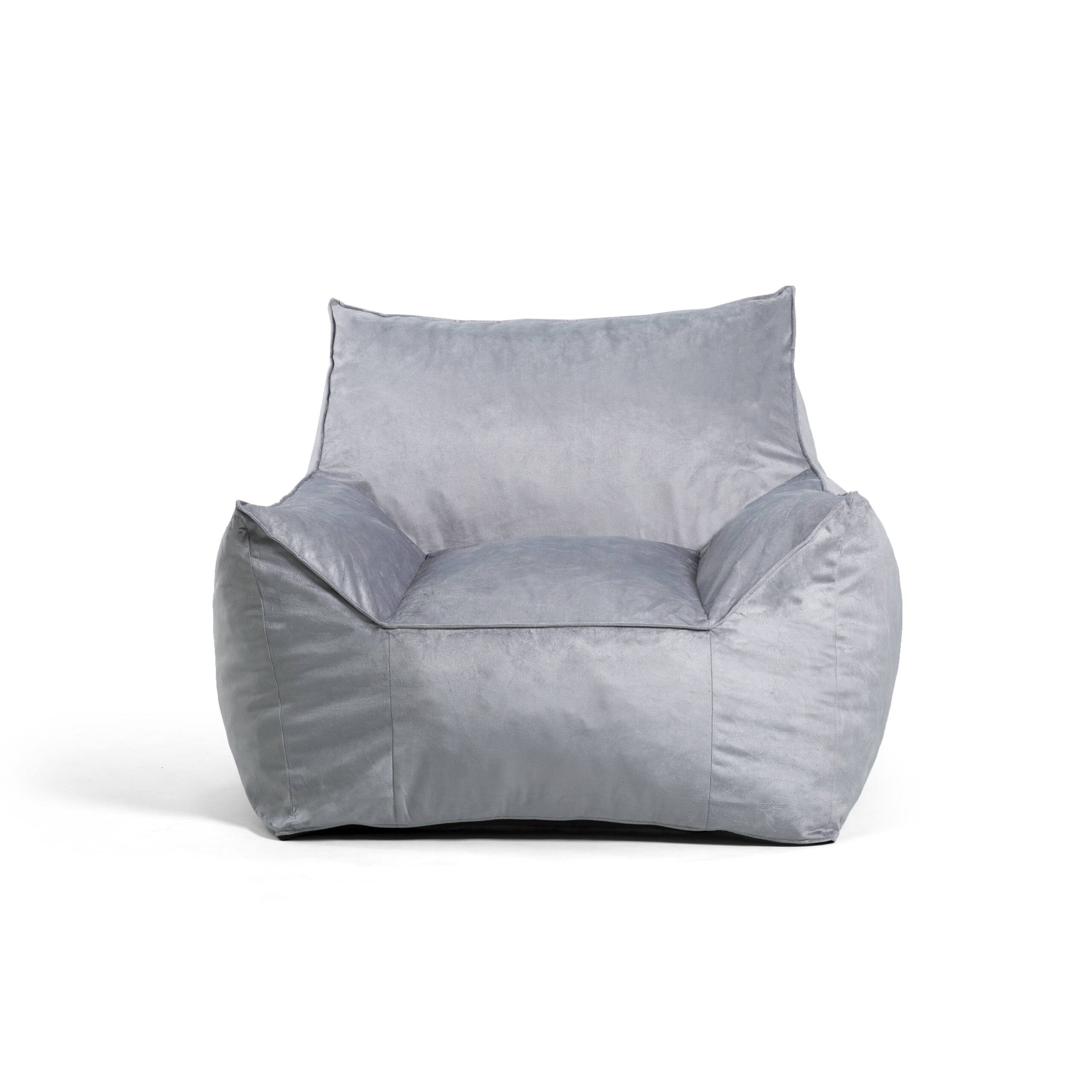 Imperial Lounger Bean Bag Chair, Plush 4ft, Gray