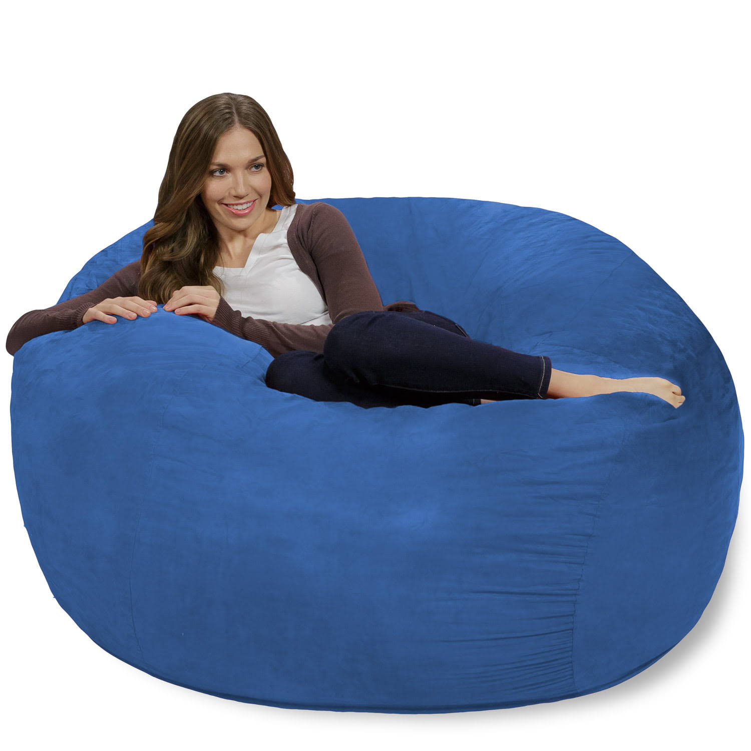 Bean Bag Chair, Memory Foam Lounger with Microsuede Cover, Kids, Adults, 4 ft, Royal Blue