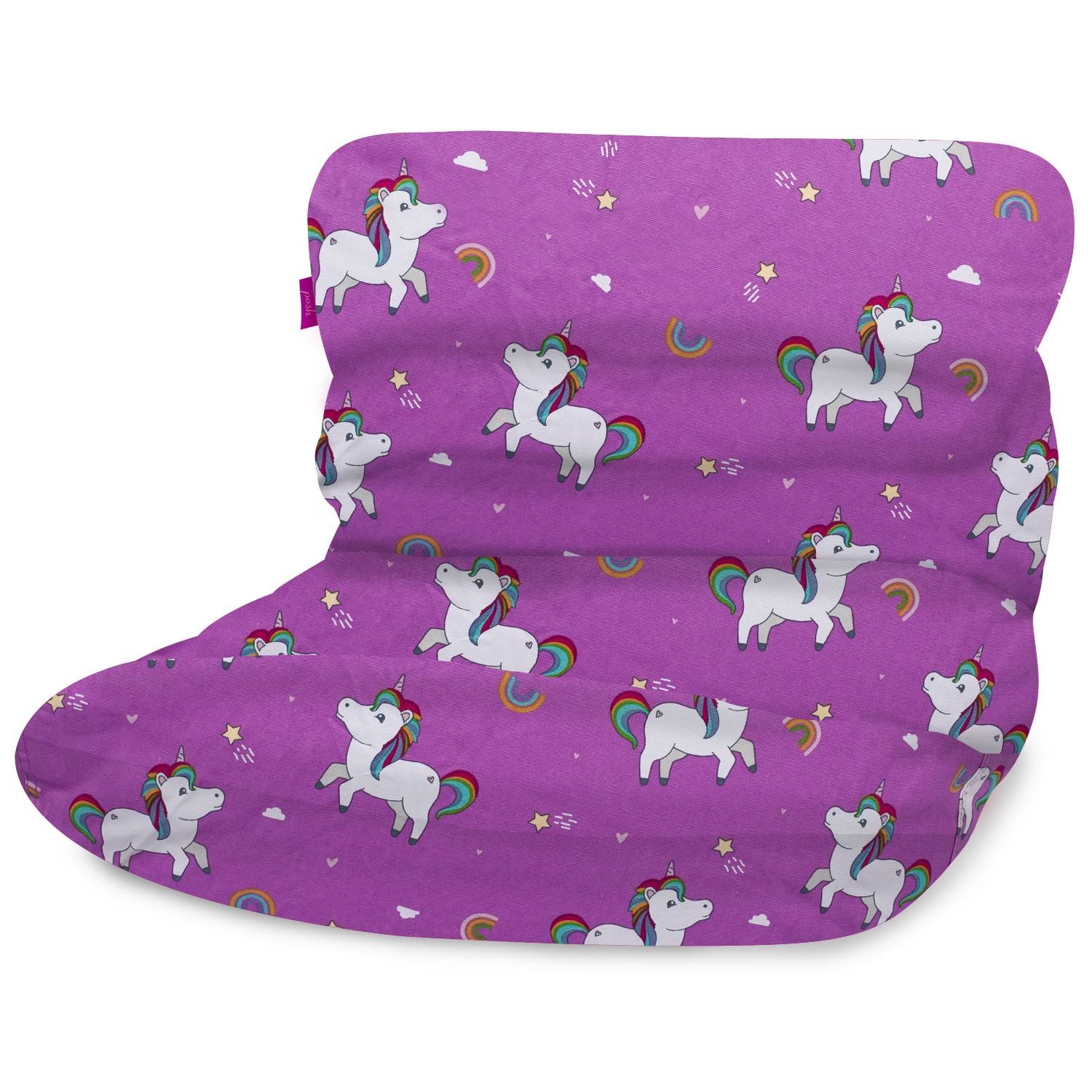 Creations Laguna Lounger Bean Bag Chair, Kids, 3 ft, Canvas Rainbow Unicorns