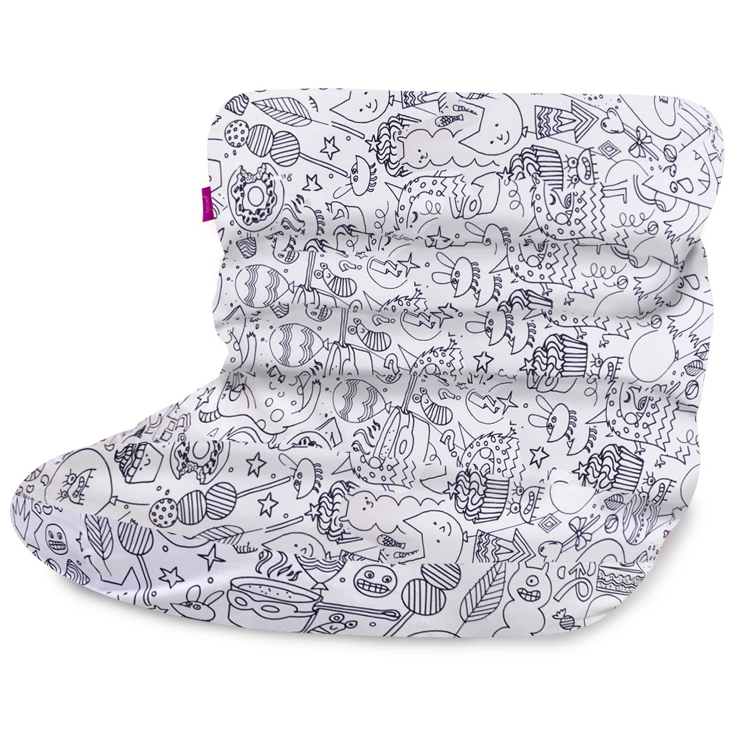 Creations Laguna Lounger Bean Bag Chair, Kids, 3 ft, Canvas Coloring Fabric Creatures