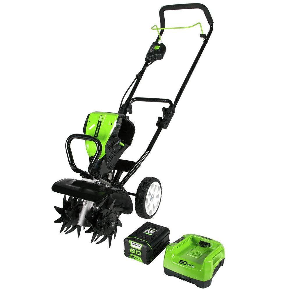 Pro 80V 10-Inch Tiller, 2Ah Battery Included, Black And Green 2800302VT