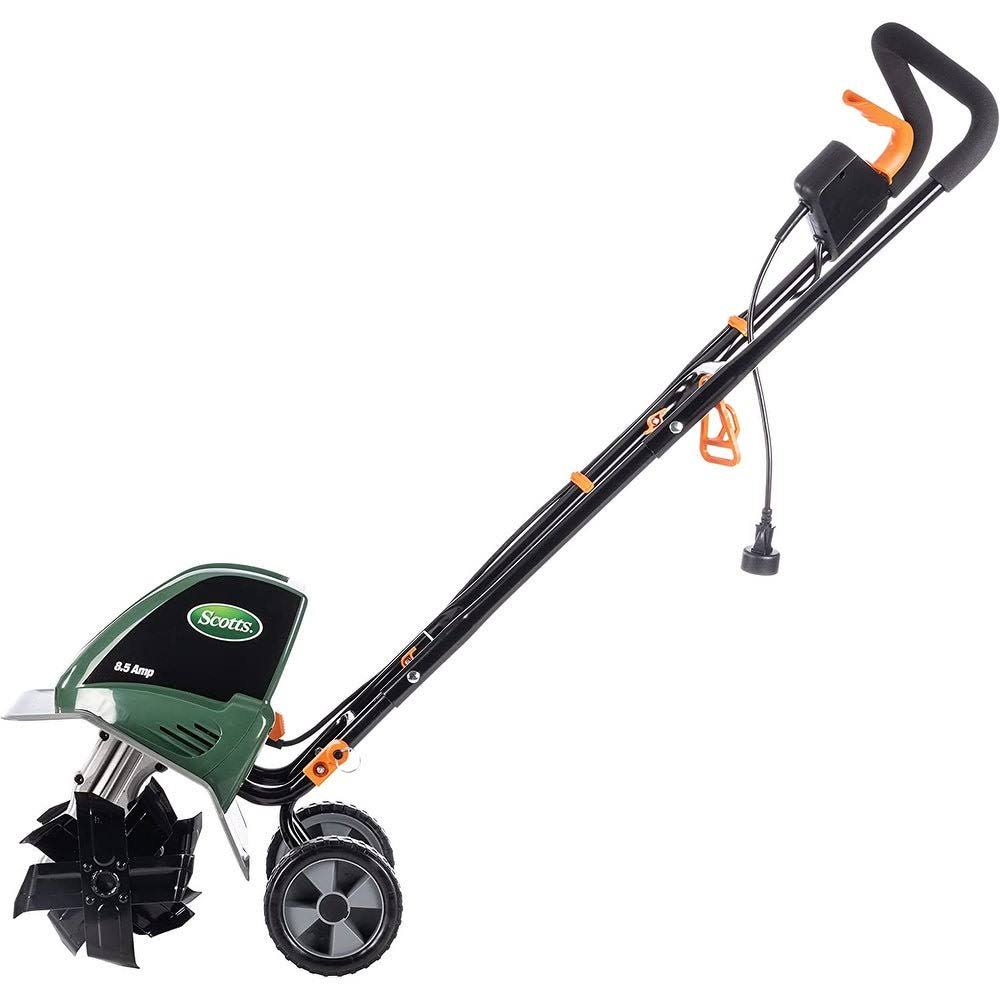 Outdoor Power Tools 11-Inch 8.5-Amp Corded Electric Garden Tiller Cultivator, Green