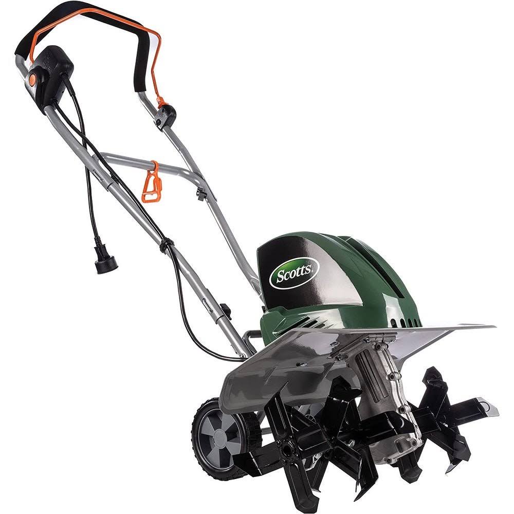 Outdoor Power Tools 14 Amp 20-Inch Electric Garden Tiller Cultivator, Adjustable Tines, Green