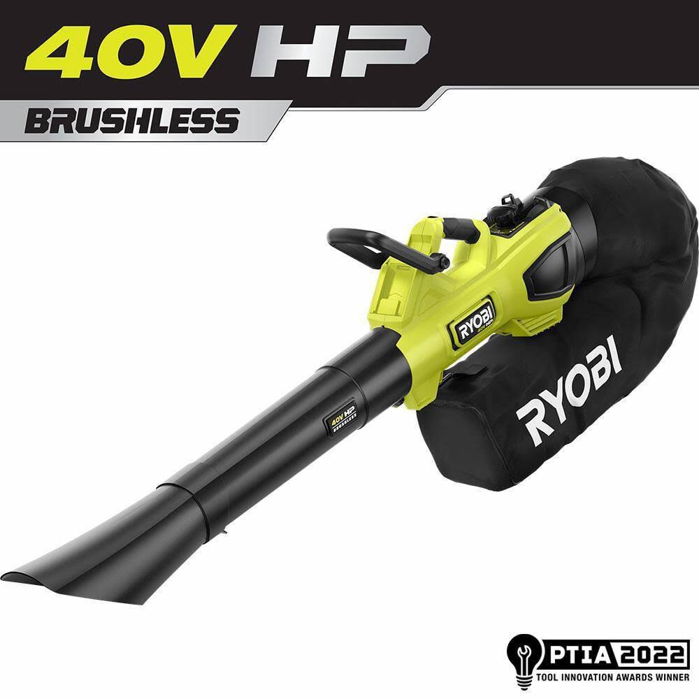 RY404015BTL 40V HP Brushless 100 MPH 600 CFM Cordless Leaf Blower/Mulcher/Vacuum (Tool Only)