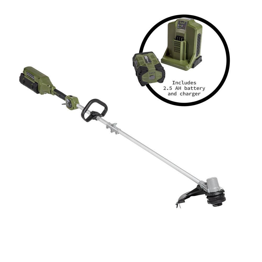 GMST6200-A 62V Cordless Battery 16in. String Trimmer Cut Swath Brushless Motor with Auto-wind spool and 2.5 Ah Battery and Charger