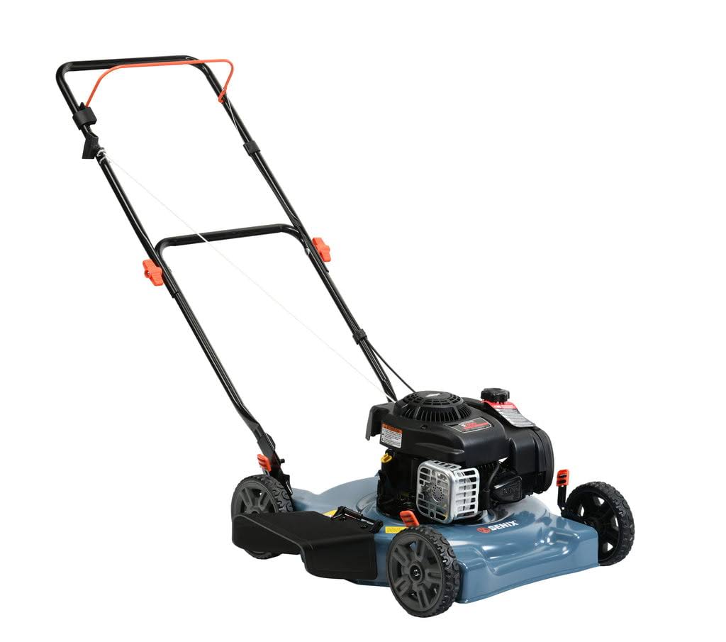 Gas Lawn Mower, 20-Inch, 125 cc 4-Cycle Briggs   Stratton Engine, Push Lawnmower with Side Discharge, 5-Position Height Adjustment, LSPG-L3, Blue