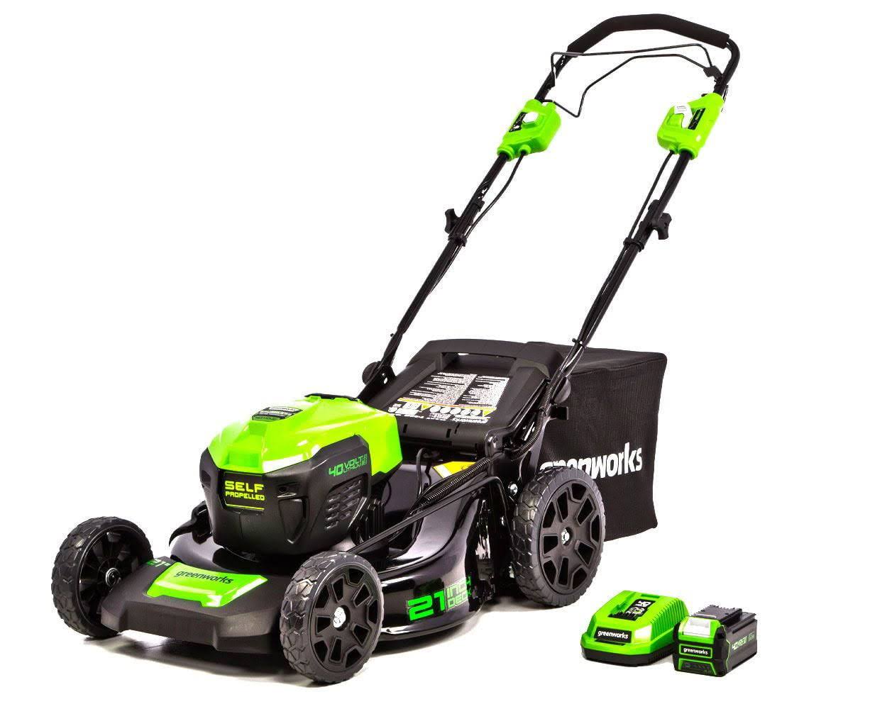 21  40V Brushless Self-Propelled Lawn Mower + 5.0 Ah Battery   Charger