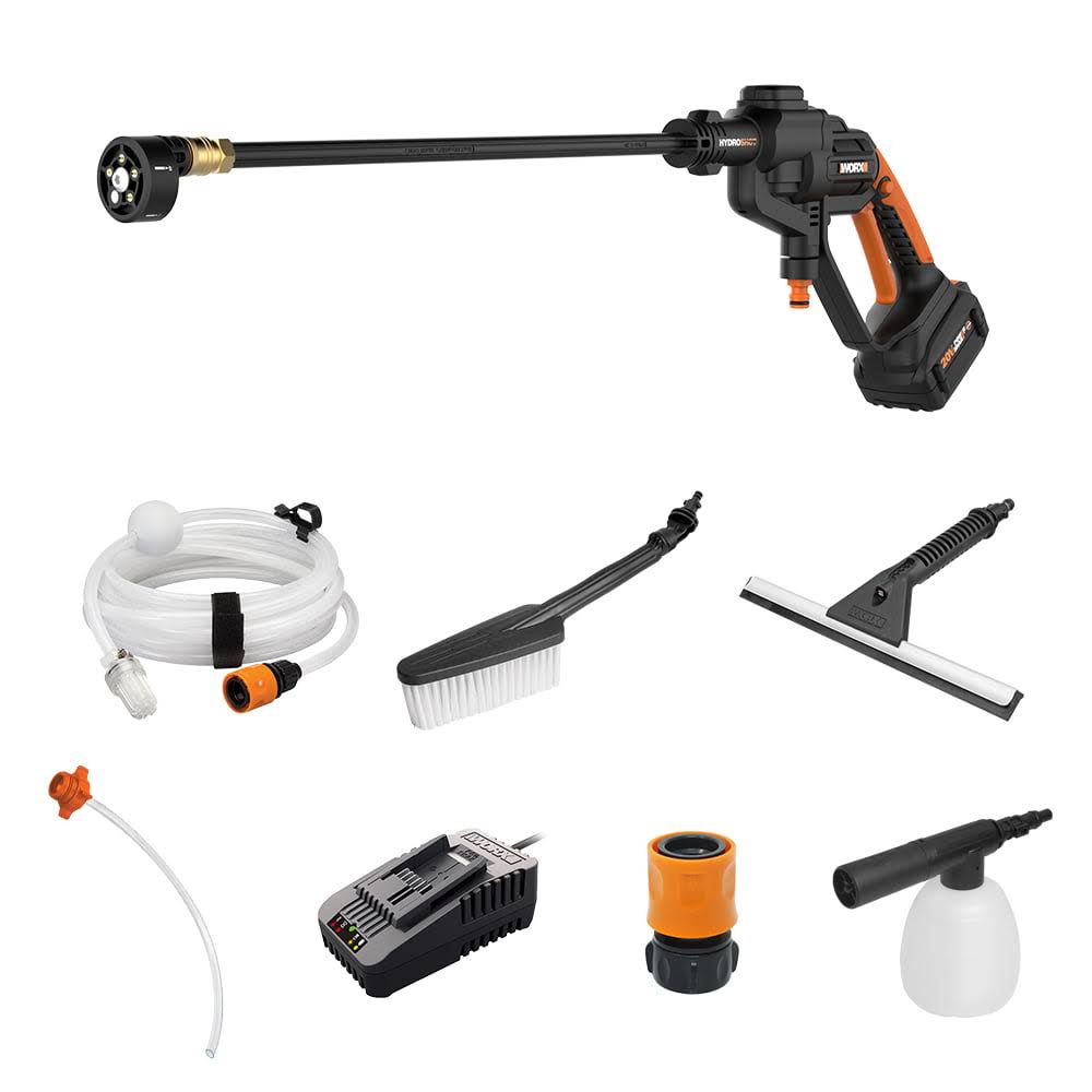 WG620.1 POWER SHARE 20-Volt 320 PSI 0.53 GPM Hydroshot Cordless Portable Pressure Washer, Battery and Charger Included