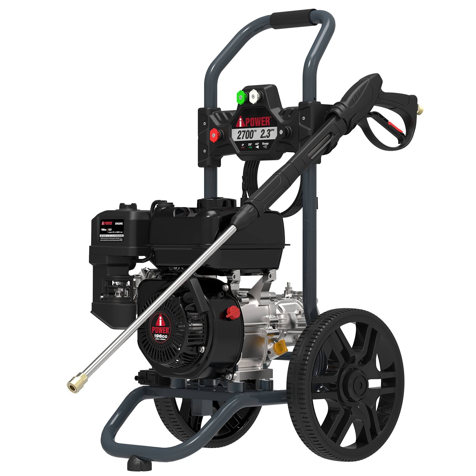 2700 PSI at 2.3 GPM 196cc 4-Cycle OHV Gas Powered Cold Water Pressure Washer