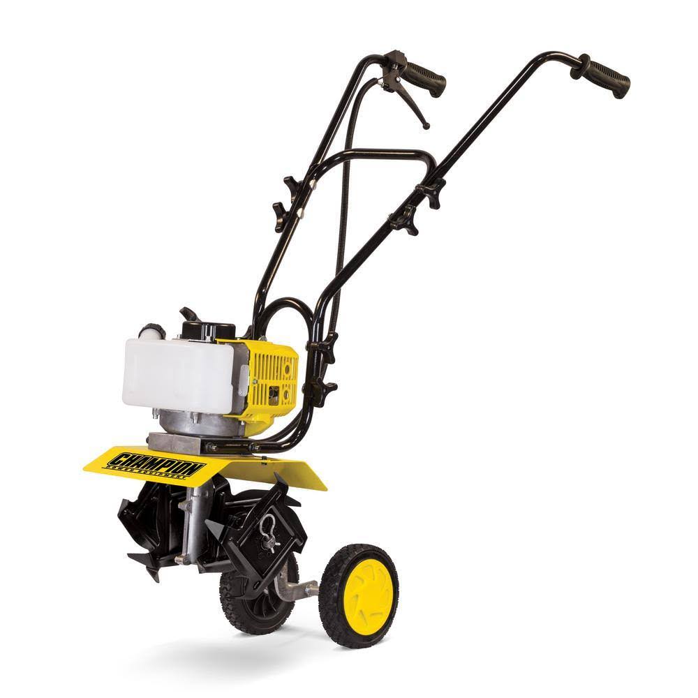 100882 9.5 in. 43 cc 2-Stroke Portable Gas Garden Tiller Cultivator with Adjustable Depth