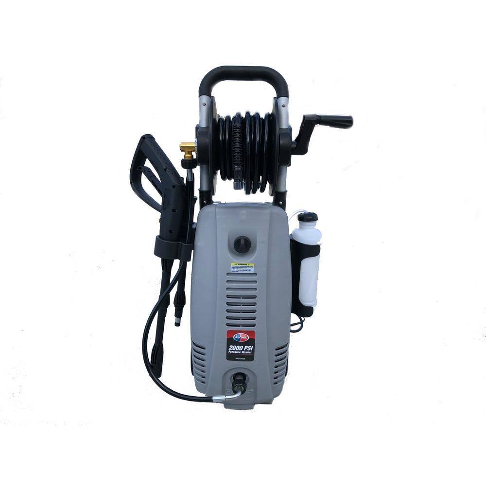 APW5006 2000 PSI 1.6 GPM Electric Pressure Washer with Hose Reel for Buildings, Walkway, Vehicles and Outdoor Cleaning