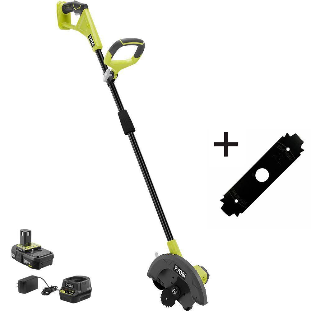 18V Cordless Battery Edger with Extra Edger Blade, 2.0 Ah Battery and Charger