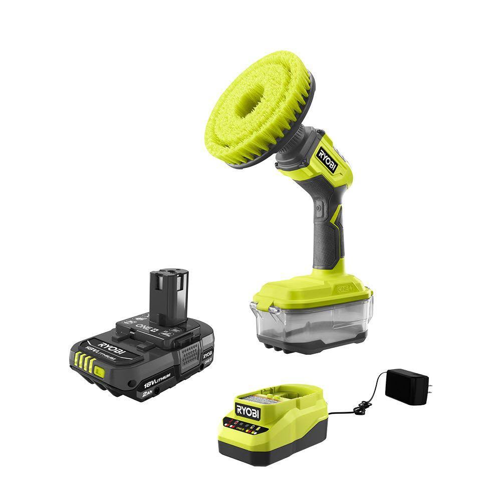 P4510-PSK005  18V Cordless Power Scrubber and 2.0 Ah Compact Battery and Charger Starter Kit