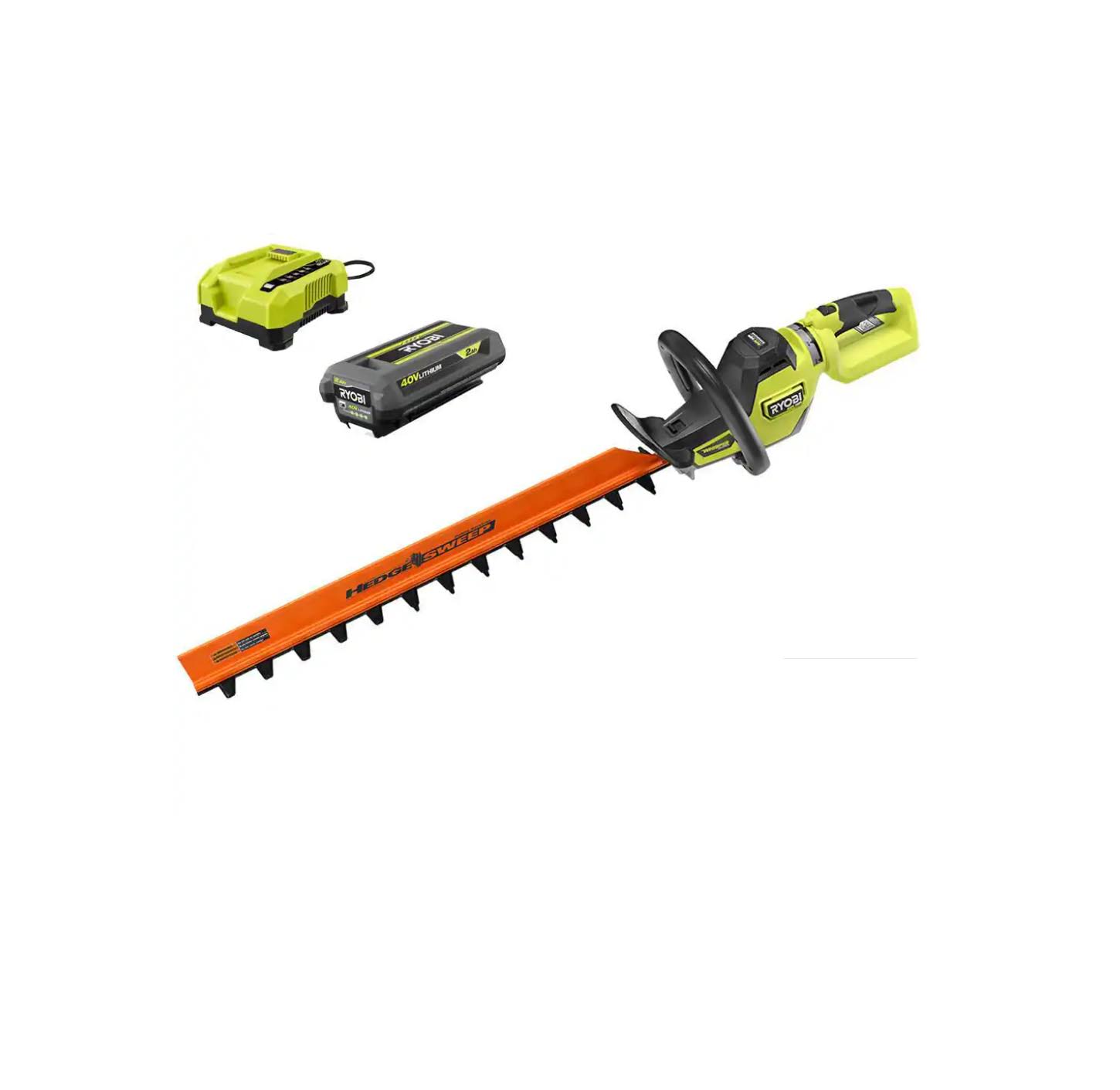 RY40660VNM 40V HP Brushless Whisper Series 26 in. Cordless Battery Hedge Trimmer with 2.0 Ah Battery and Charger