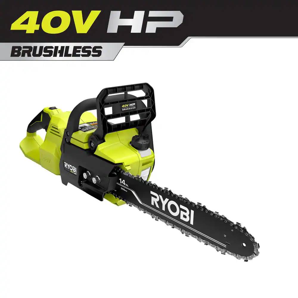RY405010BTL 40V HP Brushless 14 in. Cordless Battery Chainsaw (Tool Only)
