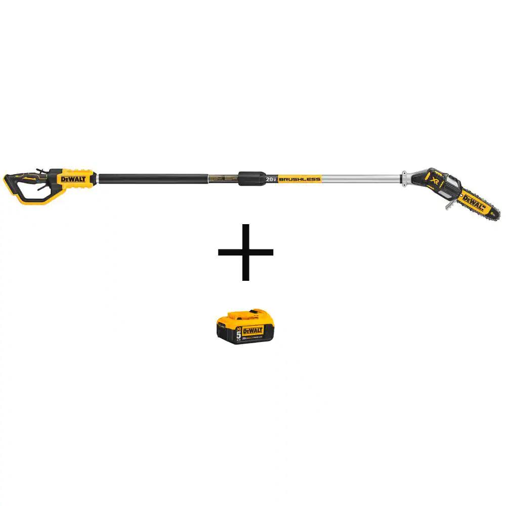 DCPS620BW205 20V MAX 8 in. Electric Cordless Pole Saw Kit with 5Ah Battery Pack