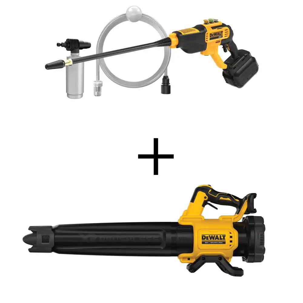 DCPW550P1W722B 20V MAX 550 PSI 1.0 GPM Cold Water Cordless Electric Power Cleaner with (1) 5Ah Battery and Leaf Blower (Tool Only)