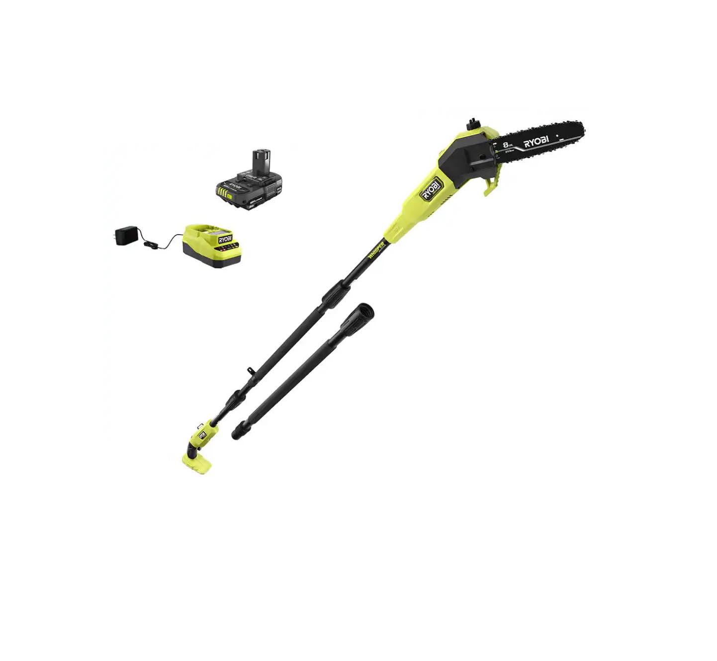 P2580  HP 18V Brushless Whisper Series 8 in. Cordless Battery Pole Saw with 2.0 Ah Battery and Charger