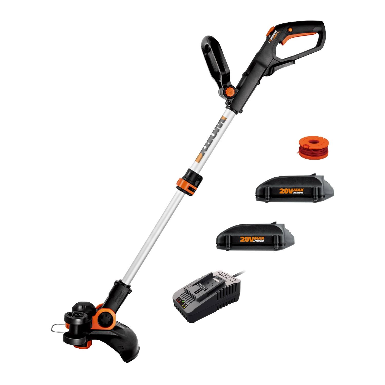 WG163.10 Gt Power Share 20-volt Max 12-in Straight Cordless String Trimmer Edger Capable (Battery Included)