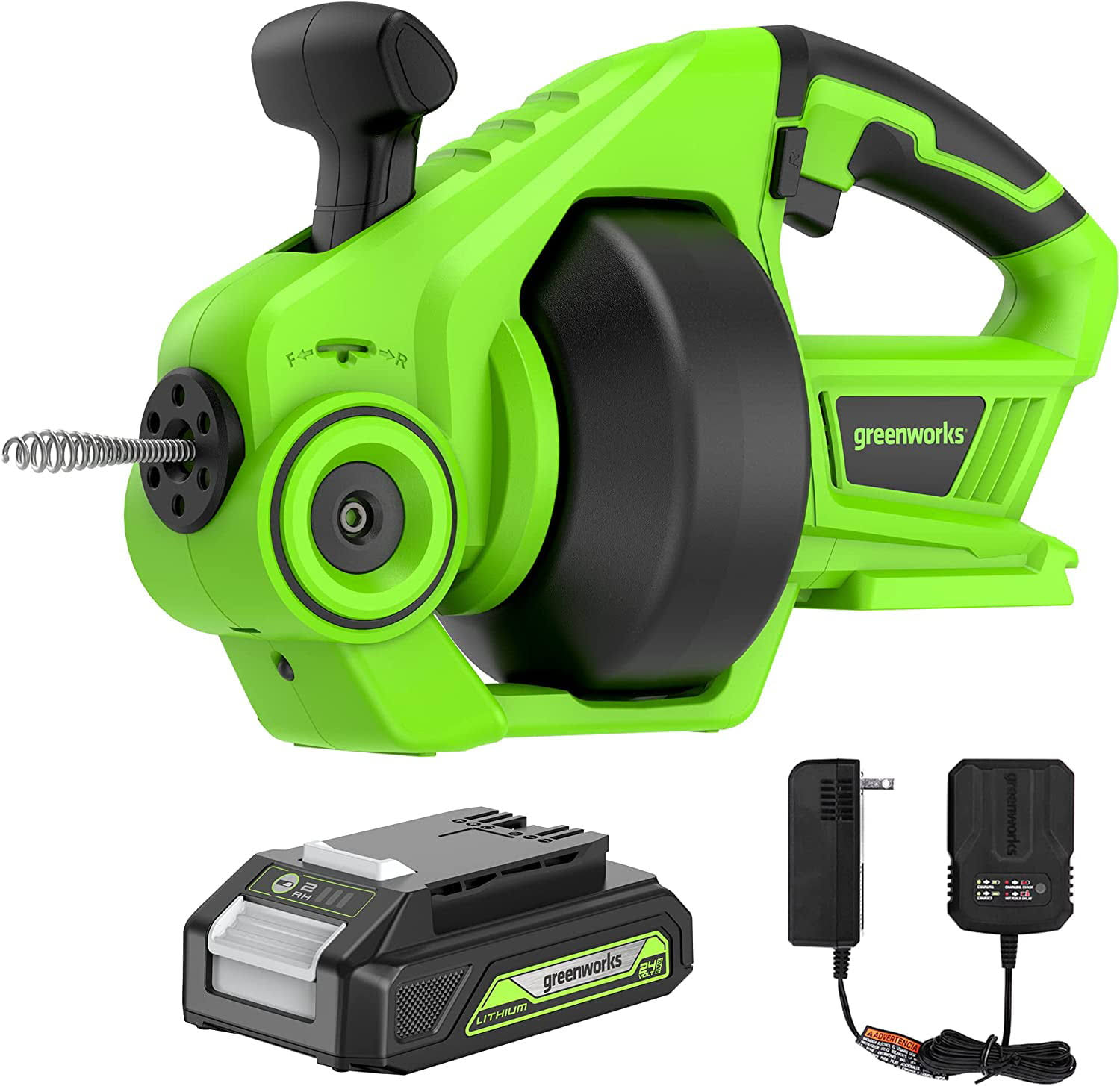 24V Drain Auger 550 RPM with 2Ah Battery and Fast Charger